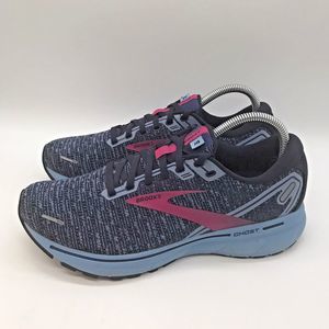 Brooks Ghost 14 Neutral Blue Pink Sneakers Women's 9 Lace Up Low Running Shoes